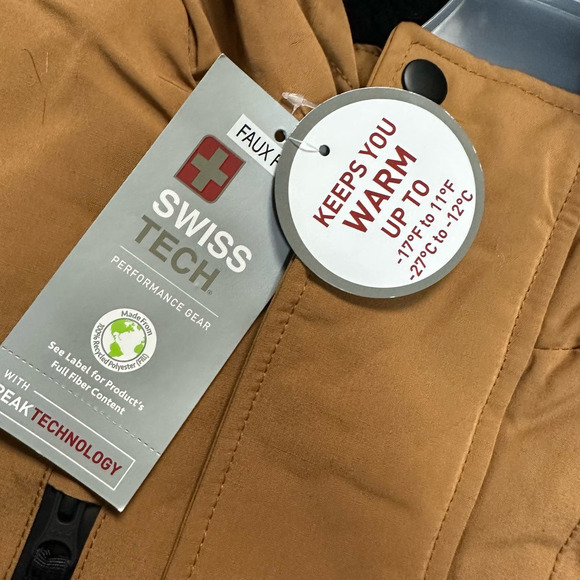 Swiss Tech | Youth Shell Winter Parka Jacket | Size Large | Tan - Picture 13 of 13
